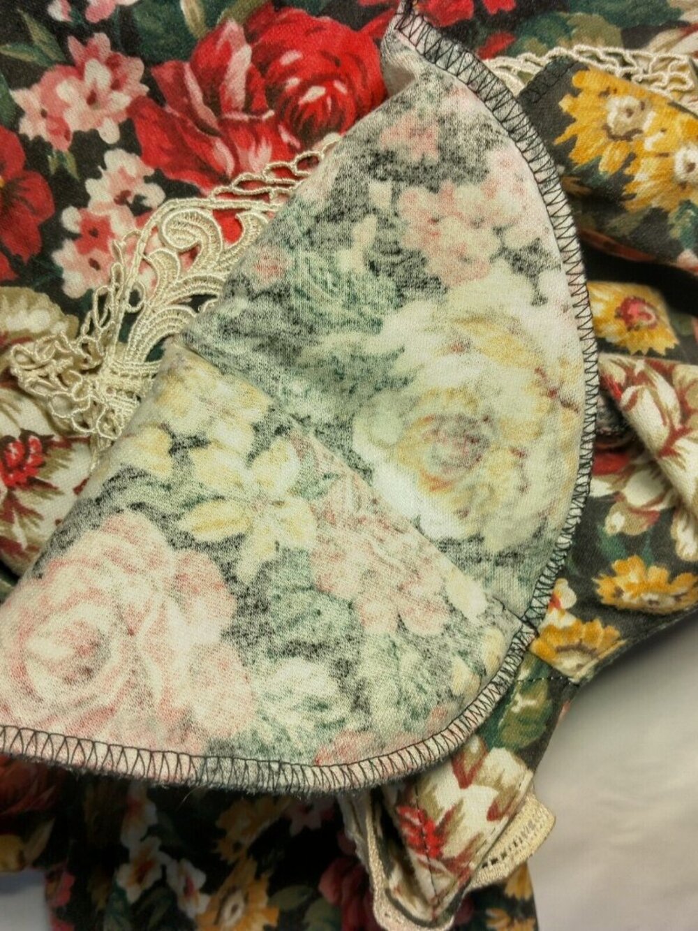 Vintage 1980s Paquette Petite Byer California Dress 10P Knit Floral Cottagecore - Picture 14 of 14
